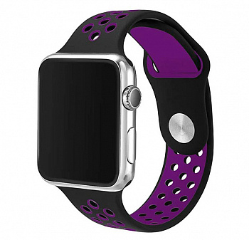 Ремешок Apple Watch 38/40 mm Perforated Sport Band Black/Violet