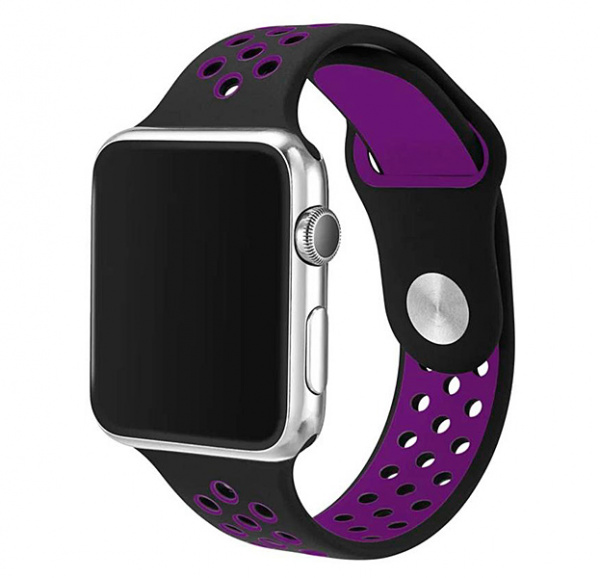 Ремешок Apple Watch 38/40 mm Perforated Sport Band Black/Violet