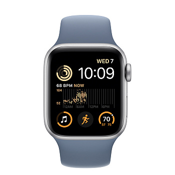 Часы Apple Watch SE 40mm Silver Aluminum Case with Sport Band Slate Blue (Серебристый/Синий)
