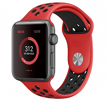 Ремешок Apple Watch 38/40 mm Perforated Sport Band Red/Black