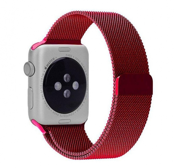 Металлический ремешок Milanese Band для Apple Watch 38/40 mm красный
