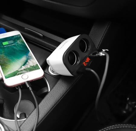 Автомобильное зарядное устройство в прикуриватель 2АЗУ+2USB Hoco Z28