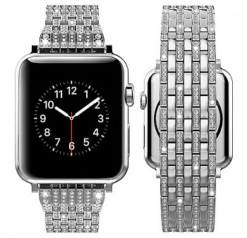 Серебристый металлический ремешок для Apple Watch 38/40 mm Diamond