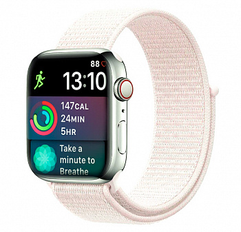 Нейлоновый ремешок на липучке цвета слоновой кости для Apple Watch 38/40 mm