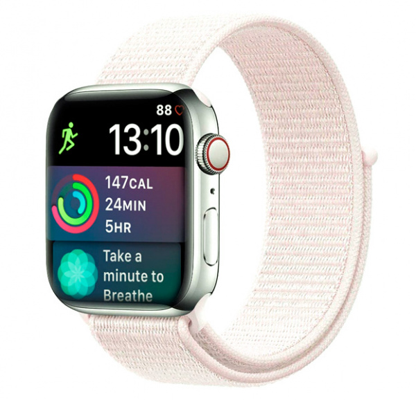 Нейлоновый ремешок на липучке цвета слоновой кости для Apple Watch 38/40 mm