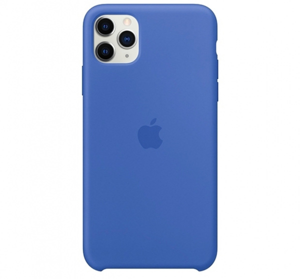Чехол для iPhone 11 Pro Max Silicone Case силиконовый серо-синий