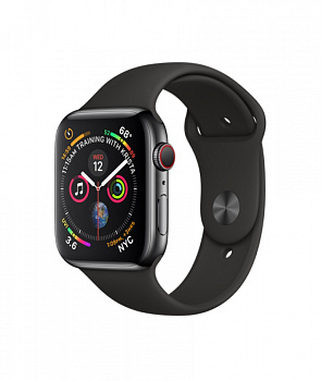 Apple Watch Series 4 (MTX22) 44mm, Space Black Stainless Steel Case with Black Sport Band