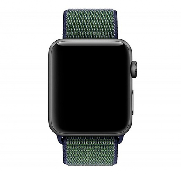 Темно-синий нейлоновый ремешок на липучке для Apple Watch 42/44 mm