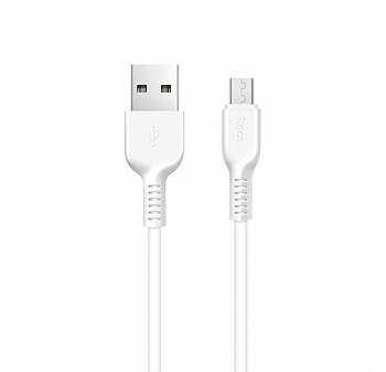 Белый усиленный Micro USB кабель Hoco X20 3m