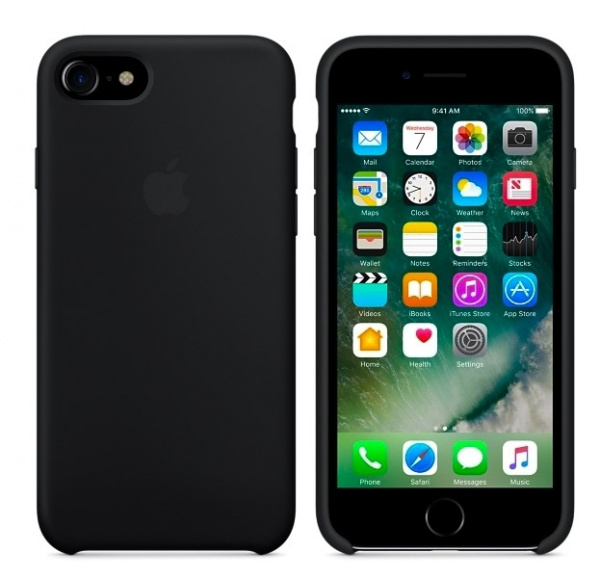 Черный силиконовый чехол для iPhone SE/8/7 Silicone Case