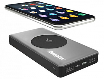 Портативное зарядное устройство с беспроводной зарядкой Energizer Power Bank QE10000 Wireless 10000 mAh grey