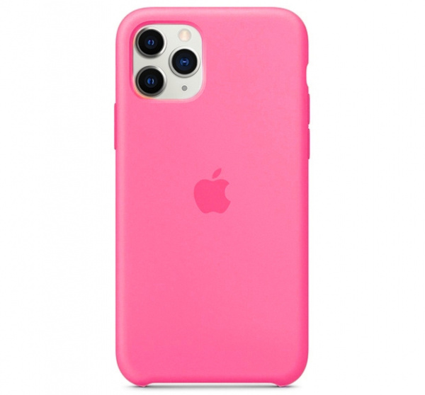 Чехол для iPhone 11 Pro Max Silicone Case силиконовый ярко-розовый