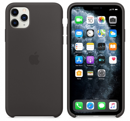 Чехол для iPhone 11 Pro Max Silicone Case силиконовый черный