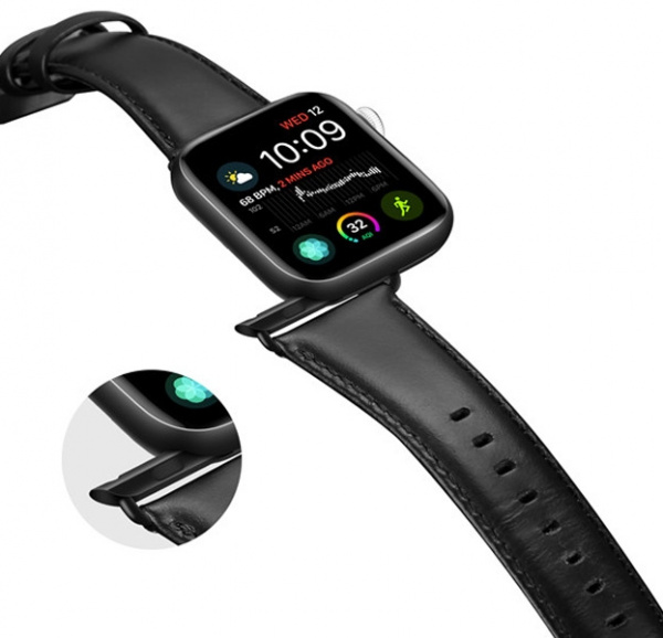 Черный кожаный ремешок для Apple Watch 38/40 mm Dux Ducis Gadget Series