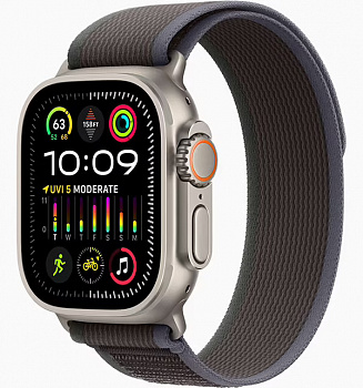 Apple Watch Ultra 2 49mm Titanium Case with Blue/Black Trail Loop ( S/M )