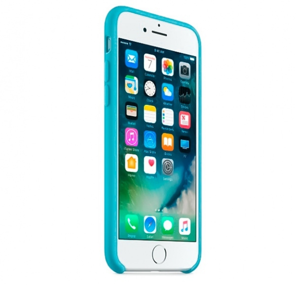 Голубой силиконовый чехол для iPhone SE/8/7 Silicone Case