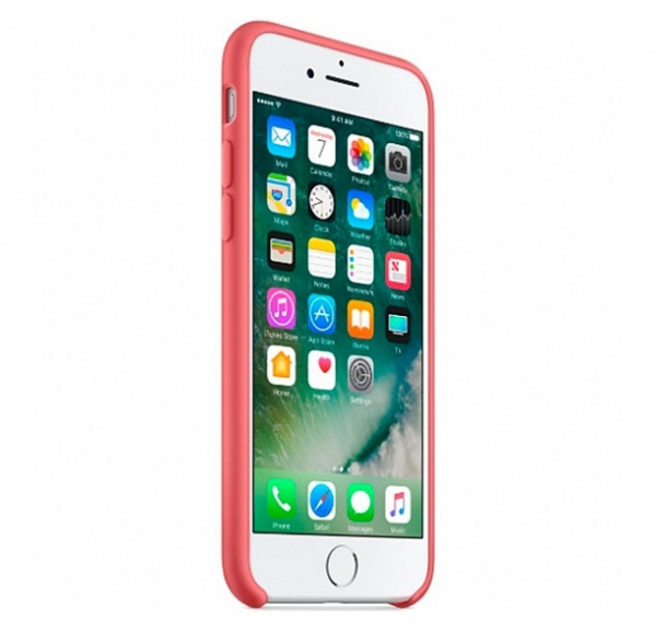 Светло-красный силиконовый чехол для iPhone SE/8/7 Silicone Case