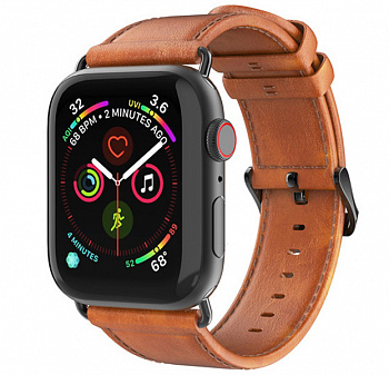 Коричневый кожаный ремешок для Apple Watch 42/44 mm Dux Ducis Gadget Series