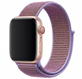 Лиловый нейлоновый ремешок на липучке для Apple Watch 38/40 mm