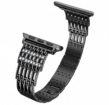 Черный металлический ремешок для Apple Watch 38/40 mm Crystal Band